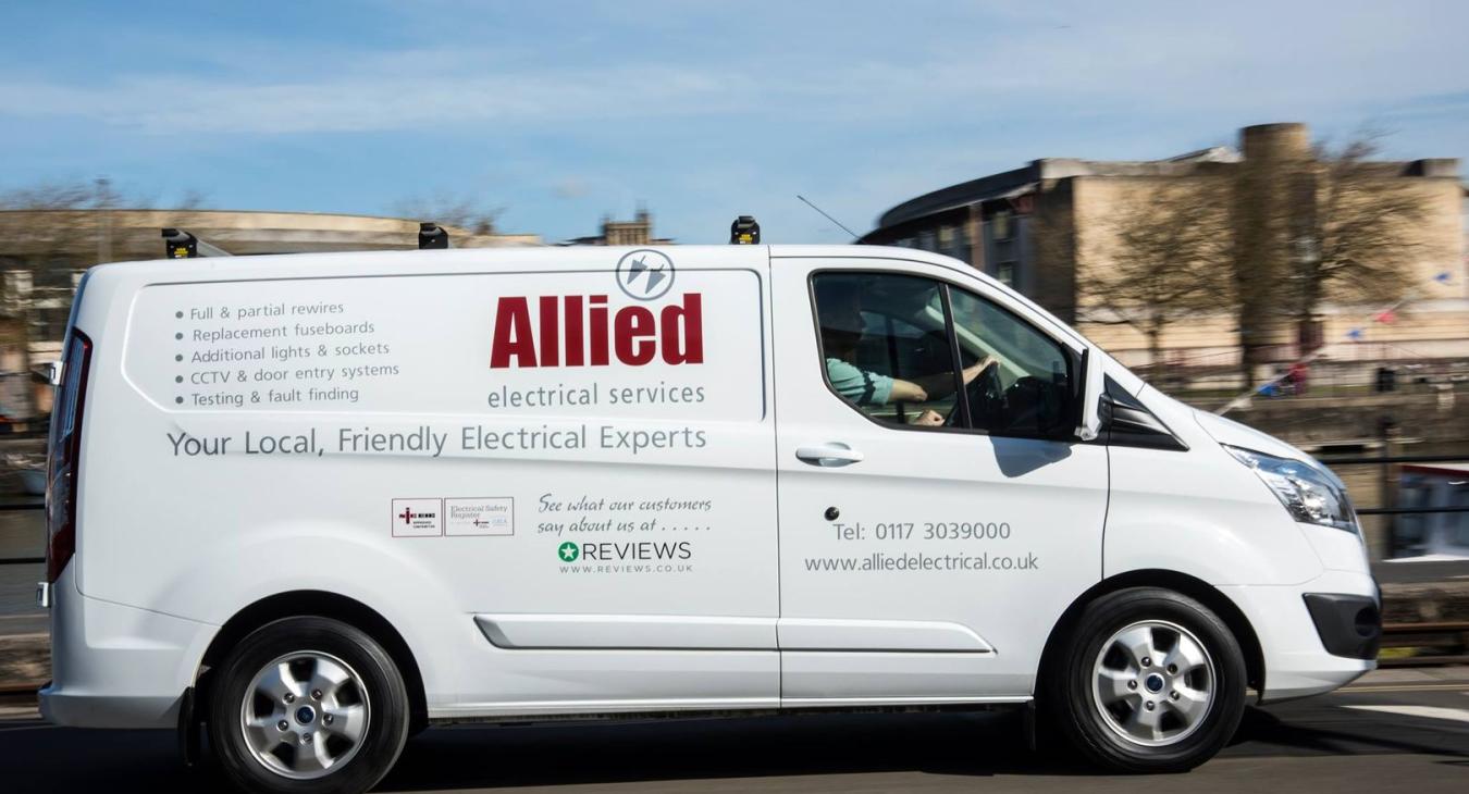 Allied Electrical Van in motion